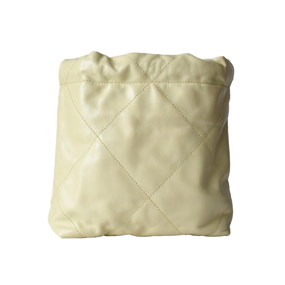 Chanel Shiny Calfskin Quilted Mini Chanel 22 Tote Bag Gold Hardware Light Yellow - Picture 2 of 4